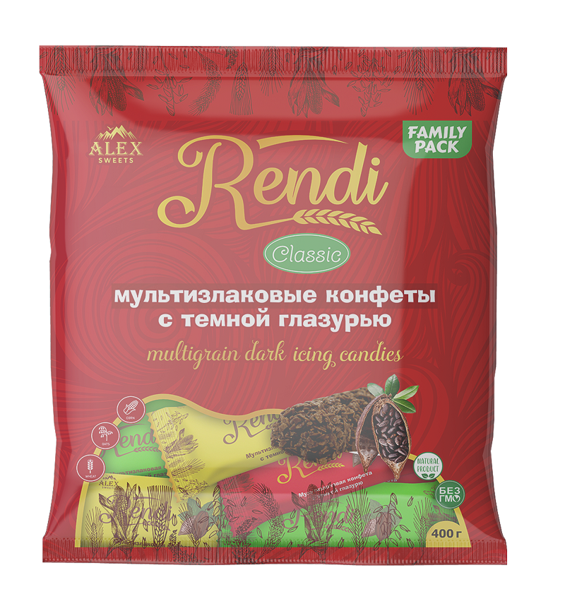 Мультизлаковые конфеты Rendi Classic с тёмной глазурью